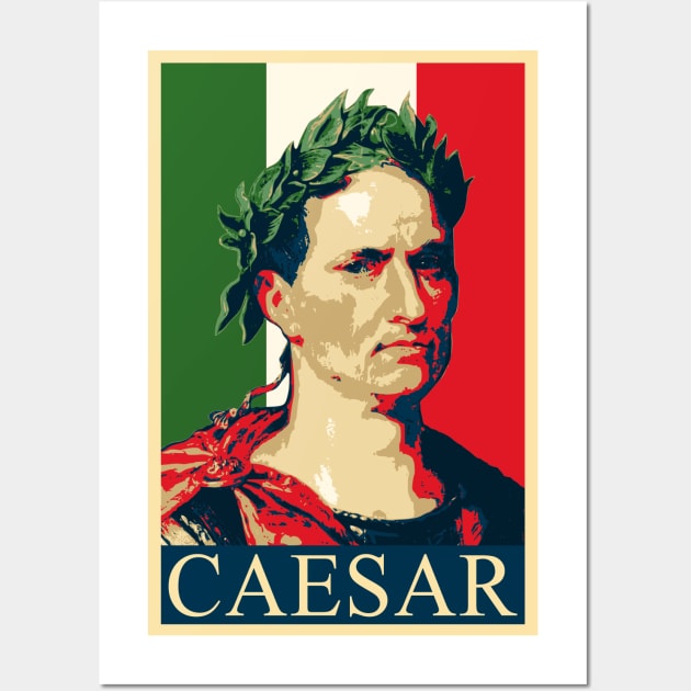 Julius Caesar Italian Flag Propaganda Pop Art Wall Art by Nerd_art